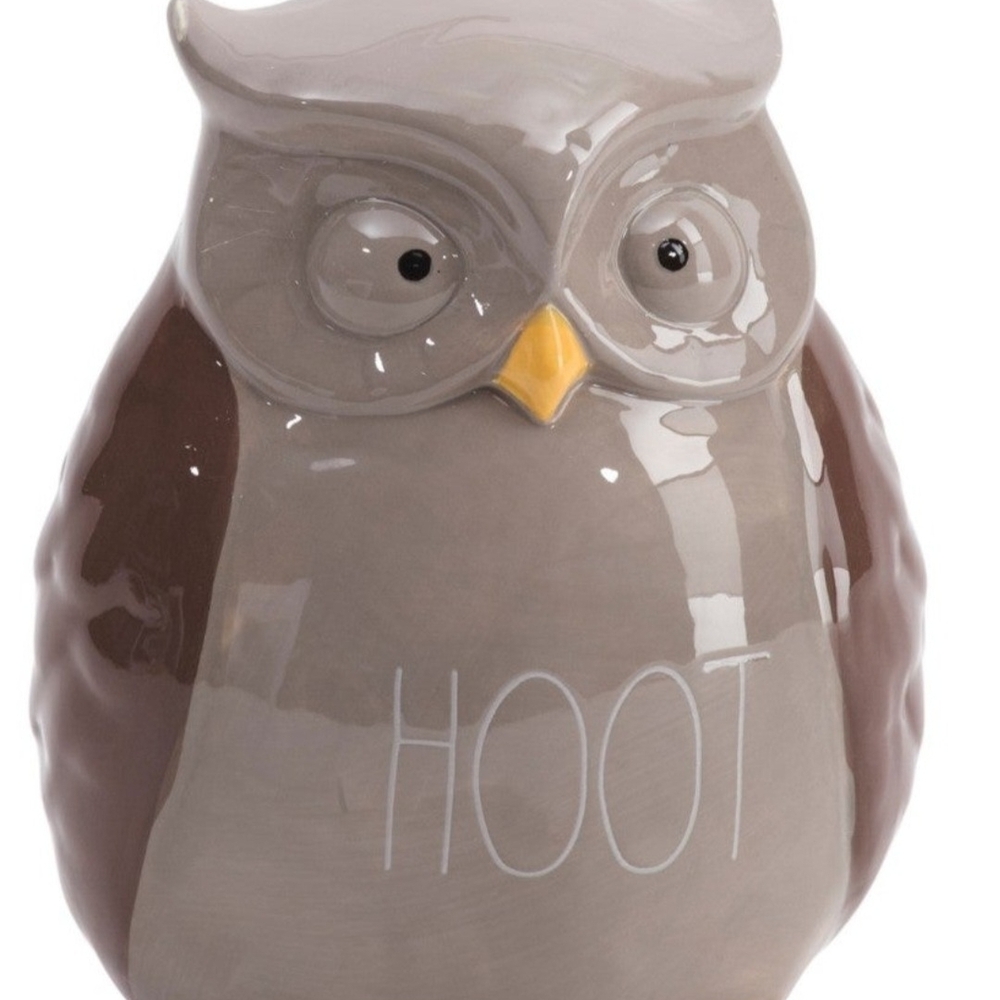 Rae Dunn Brown and Cream Owl Figurine